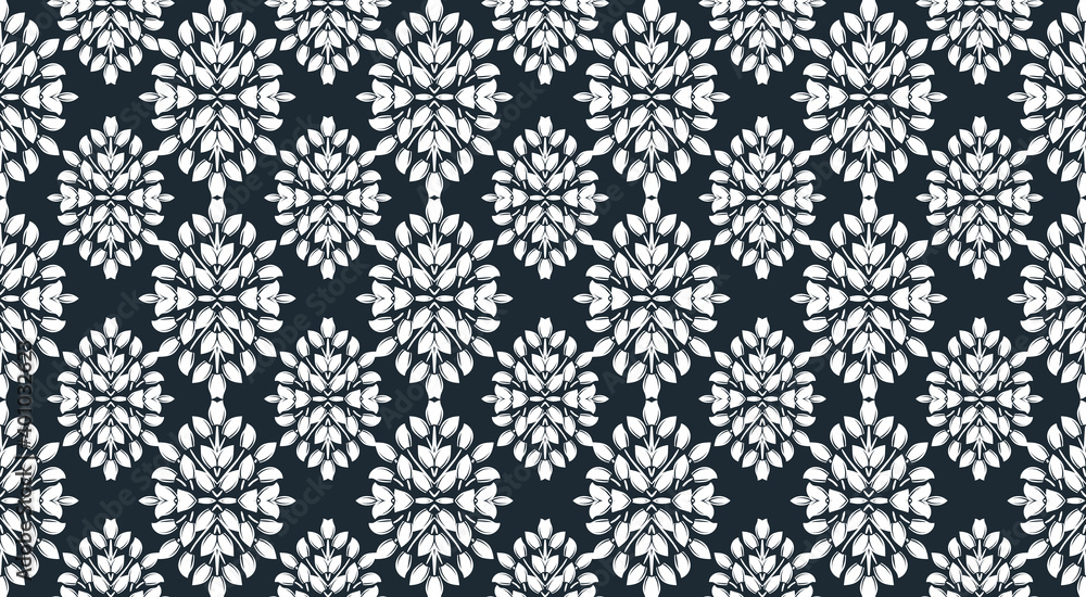 Decorative ornament damask pattern Textile wallpaper classic decor