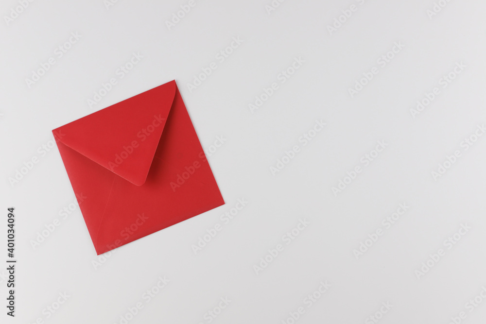 Red envelope on white background Red envelope on white background