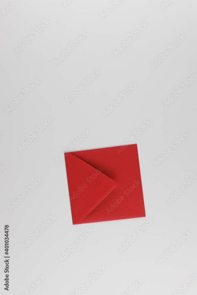 Red envelope on white background Red envelope on white background