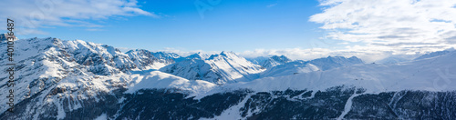 Panoramic winter landscape of the Dolomites mountains in northeastern Italy © Myroslava
