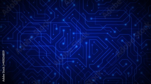 Abstract Digital Computer Chipset Motherboard Background Animation/ 4k animation of an abstract computer motherboard chipset technology background with glowing autofill reveal effect