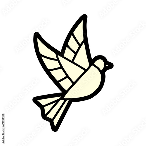 Isolated dove in stained glass - Vector illustration