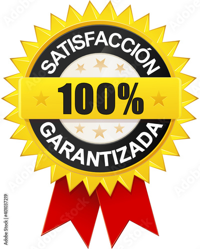 Insignia de garantía de satisfacción del 100%