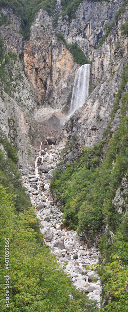 Boka Waterfall Panoramic View, Slovenia Boka Waterfall Panoramic View, Slovenia
