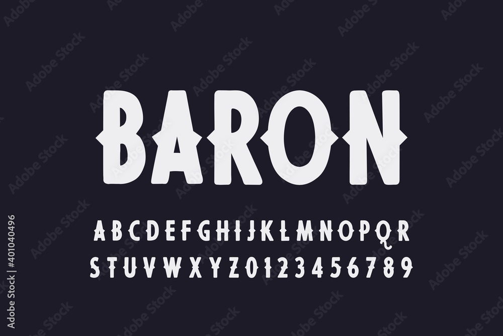 typeface vector design, classic lettering, alphabet font, dark style background