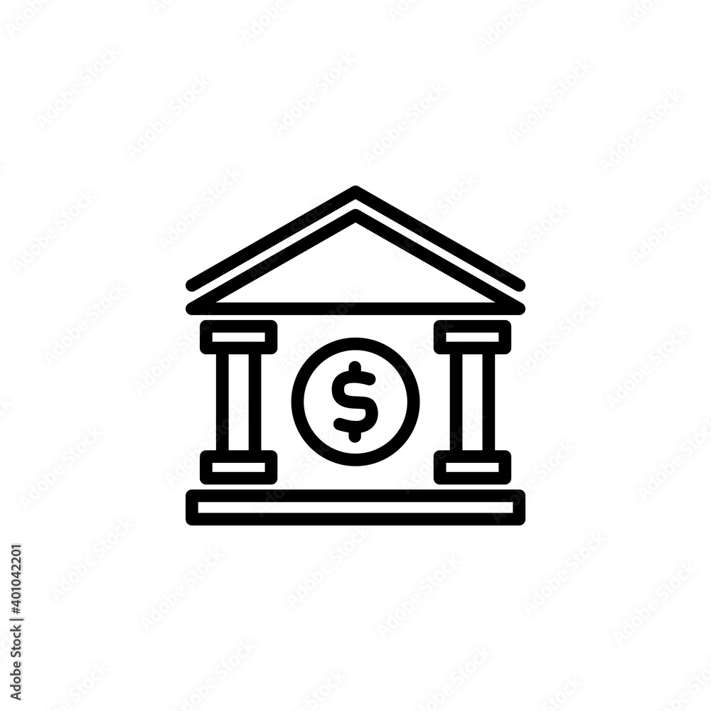 Bank icon. Money and banking icons, outline icon style. Vector Bank icon. Money and banking icons, outline icon style. Vector