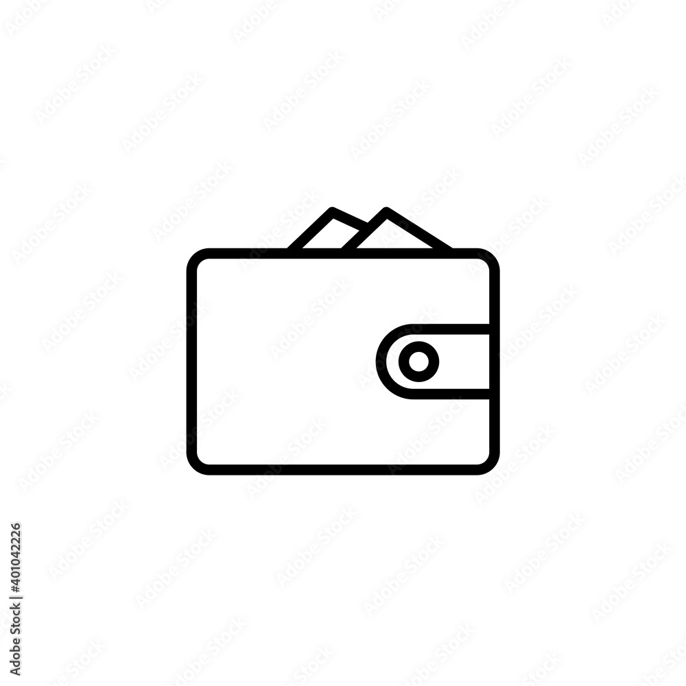 Wallet icon. Money and banking icons, outline icon style. Vector Wallet icon. Money and banking icons, outline icon style. Vector