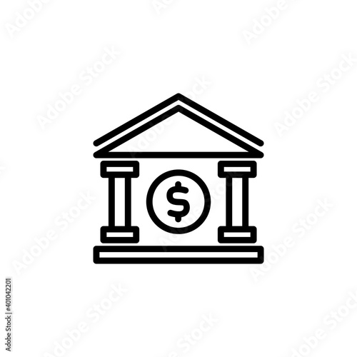 Bank icon. Money and banking icons, outline icon style. Vector
