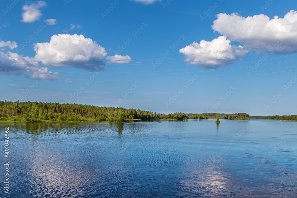 Landscape on the river Vyg, Russia
