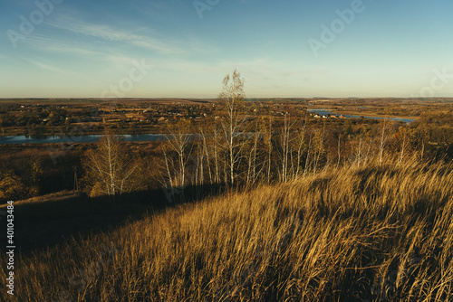 sunset over the river