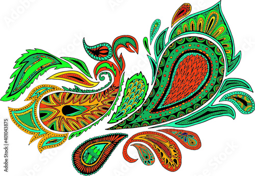 Traditional paisley pattern. Vintage background	
