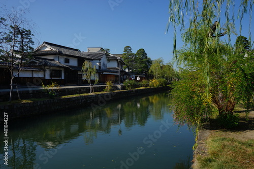 Kurashiki canal, old Japanese town in Okayama prefecture, Japan - 倉敷 美観地区 岡山県 日本 