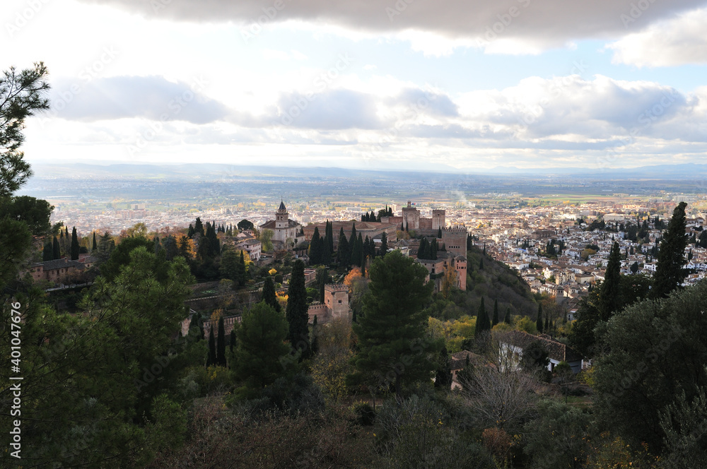 Alhambra palace, Granada, Andalusia. December 2020