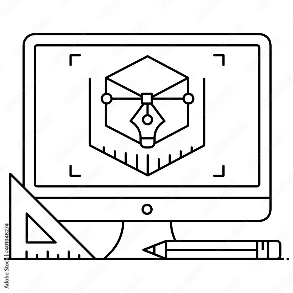 3d modeling flat outline icon, dimensional
3d modeling flat outline icon, dimensional