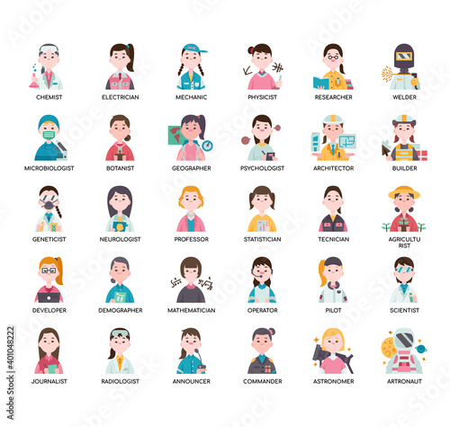 Sci-Fi Occupation (Men) , Thin Line and Pixel Perfect Icons