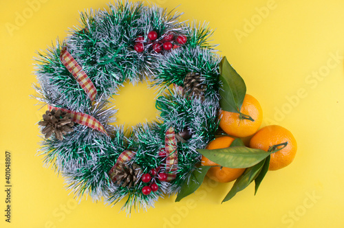 Orange fruit withleaves isolated on white background. photo