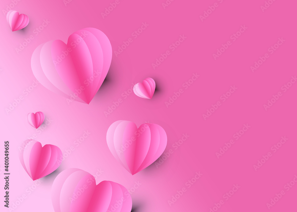 Valentine hearts or sweet heart  on pink background.
