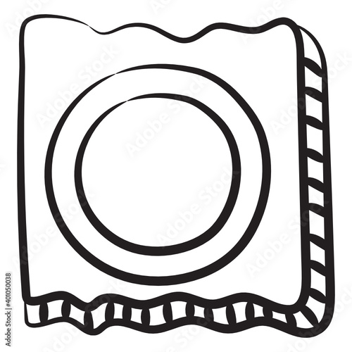 
Hand drawn icon of pill, lozenge 
