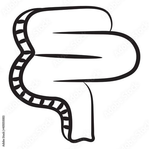 
Digestive tract doodle icon, human organ 
