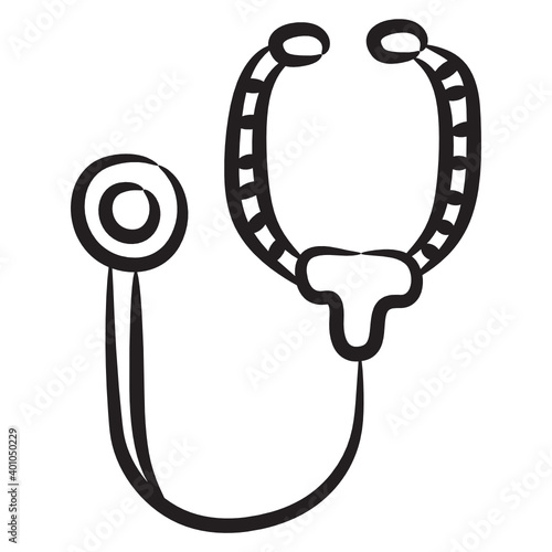 
Stethoscope  hand drawn icon, apparatus 
