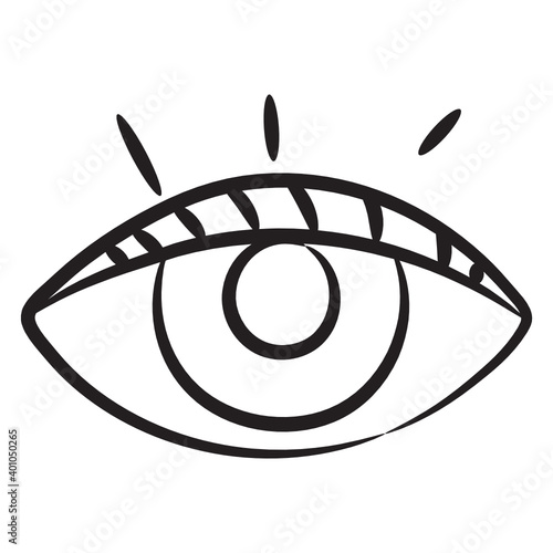 
Sight hand drawn icon, optical 
