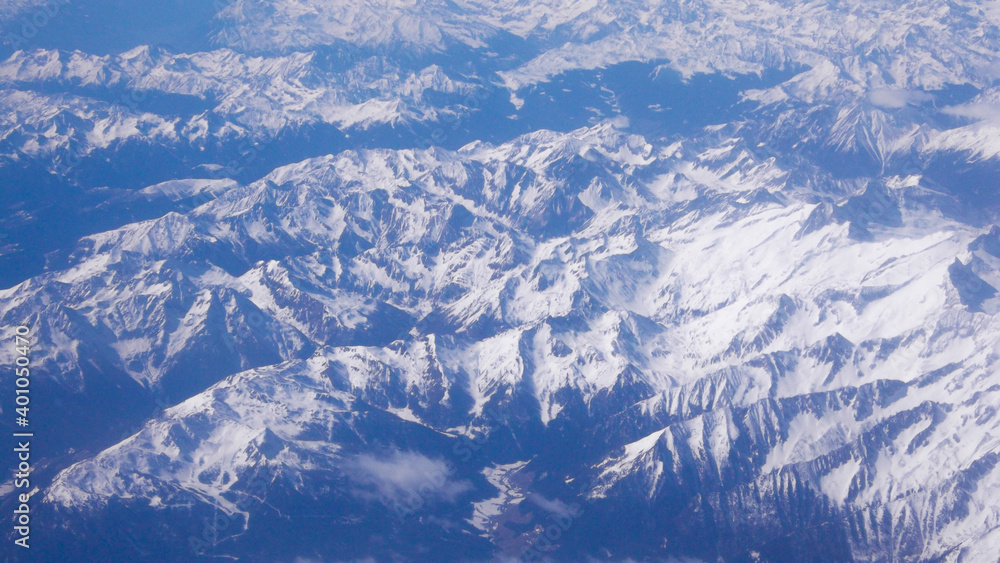 View of Italian Alps from the plane