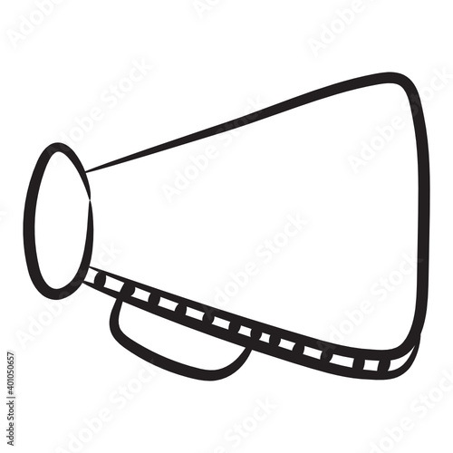 
A hand drawn design of megaphone icon
