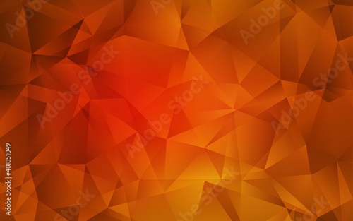 Light Orange vector low poly layout. Modern abstract illustration with triangles. Template for cell phone's backgrounds.