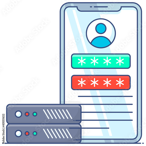 
Editable conceptual flat outline design of data access icon
