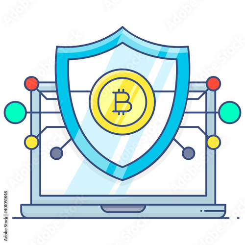 
Bitcoin security icon in trendy vector style 
