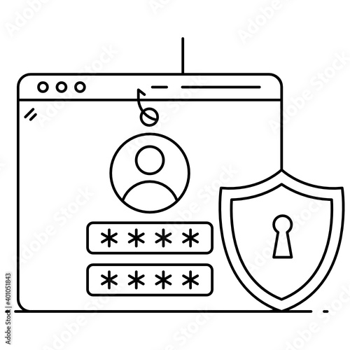 
Conceptual flat design of profile phishing icon
