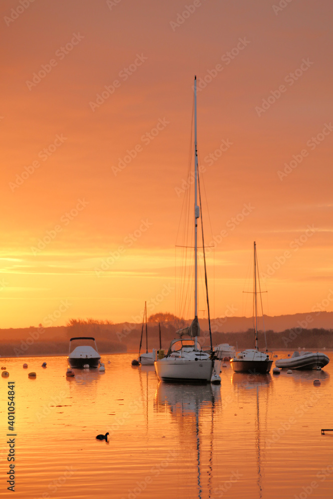 Christchurch Quey In Dorset UK , Beautiful early morning.