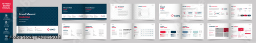 Landscape Brand Manual Template, Simple style and modern layout Brand Style , Brand Book, Brand Identity, Brand Guideline, Guide Book