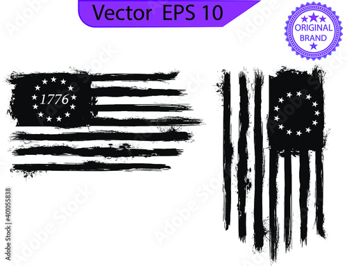 Betsy Ross 1776 13 Stars Distressed US Flag	 13 star flag , 1776 flag. Only commercial use