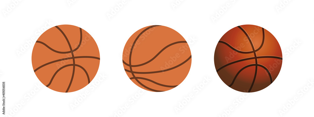 Basketball isolated on a white background. Fitness symbol.