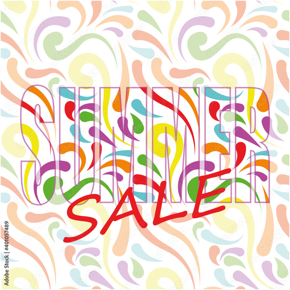 summer sale bright colors vector illustration