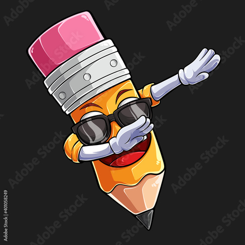 Funny Dabbing Crayon, Dabbing Pencil, back to school crayon with sunglasses, great design for 100th days of school and back to school