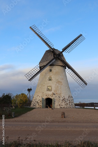 Windmill of the last century in the Latvian village of Arishi on November 6, 2020