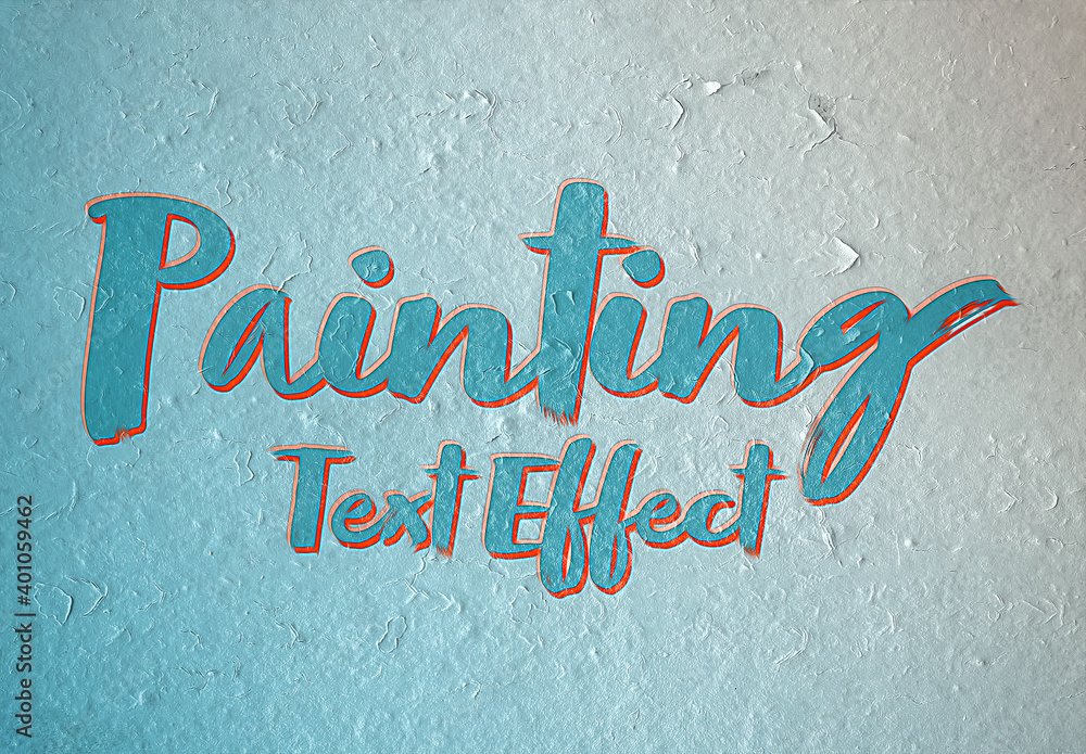 Oil Paint Text Effect on Wall Surface Mockup Stock Template Adobe Stock