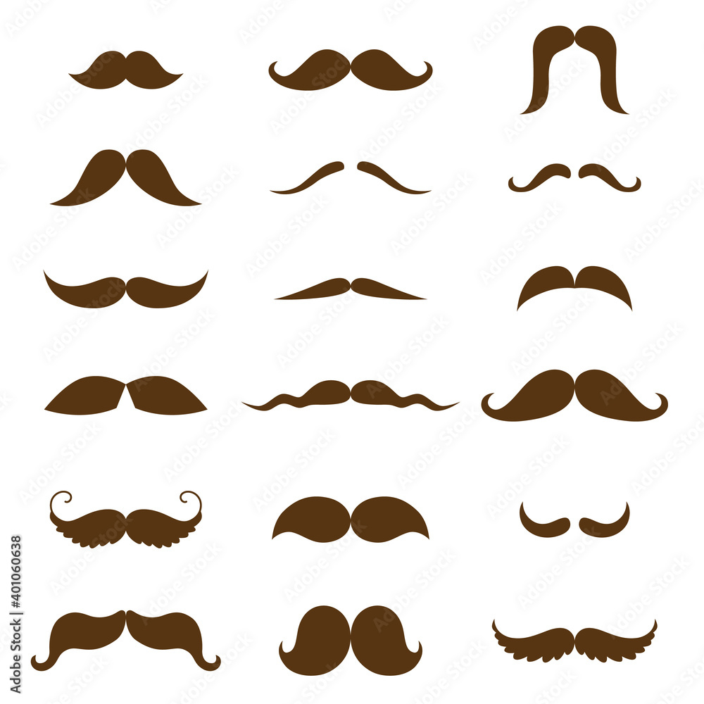 Mustache collection. Black silhouette of the mustache set isolated on white. Vintage engraving stylized drawing. illustration - . Mustache collection. Black silhouette of the mustache set isolated on white. Vintage engraving stylized drawing. illustration - .