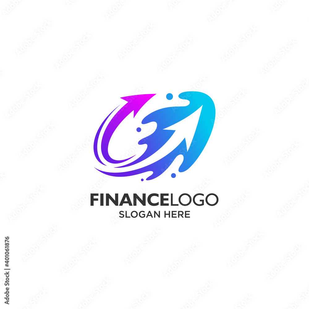 Colorful arrows and water logo design template Colorful arrows and water logo design template