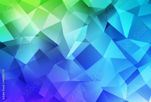Light Blue, Green vector abstract polygonal background.
