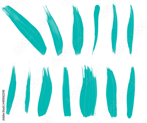 Set of turquoise smear brushes