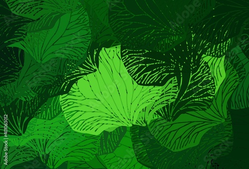 Dark Green vector backdrop with memphis shapes.