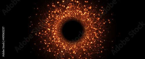 Quantum processing. Deep learning artificial intelligence. Future new technology  for business or science presentation