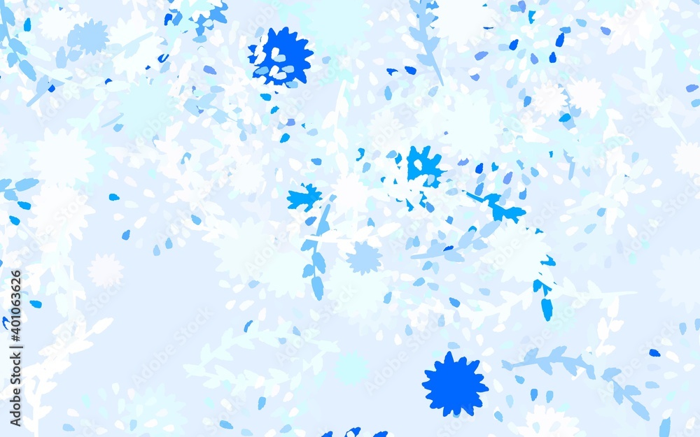 Light BLUE vector natural artwork with flowers, roses. Light BLUE vector natural artwork with flowers, roses.