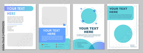 Creative business blue brochure template. Minimal presentation. Flyer, booklet, leaflet print, cover design with text space. Vector layouts for magazines, annual reports, advertising posters