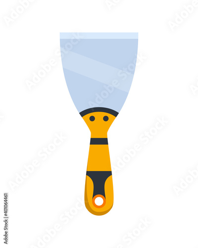 Builder instrument. Equipment for repair. Handyman tool. Tool supplies for house repair builder on white background. Flat vector design concept of spatula