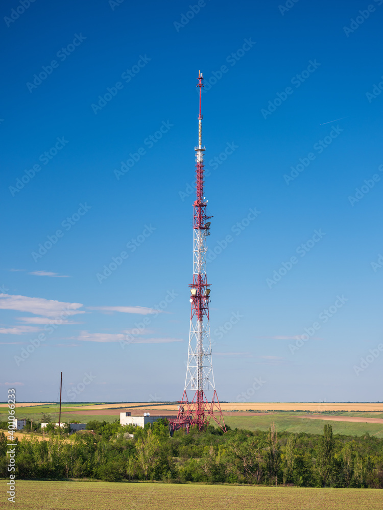 view to the TV-tower under blue sky view to the TV-tower under blue sky