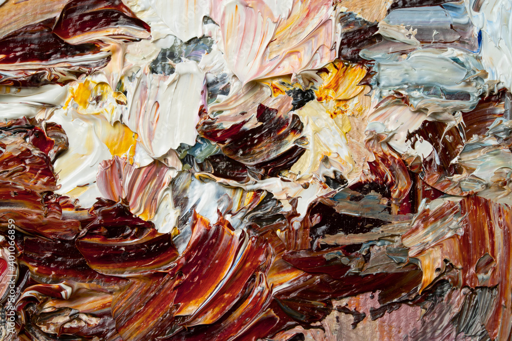 Macro. Abstract art. Expressive embossed pasty oil paints and reliefs. Colors: white,.beige, brown, orange, yellow. Macro. Abstract art. Expressive embossed pasty oil paints and reliefs. Colors: white,.beige, brown, orange, yellow.